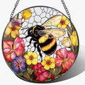 Stained Glass Window Hanging, 8 Inch Bee Stained Glass Ornament, Suncatchers for Windows Hanging, Window Decor, Gift for Garden Lover, Teacher Gift, Holiday, Birthday Gifts for Women Mom and Grandma