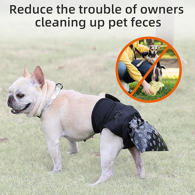 Wearable Automatic Dog Poop Collection Pants, Dog Poop Collector with Replaceable Dog Poop Bags for Old Dog Puppy Outdoor Use (XL)