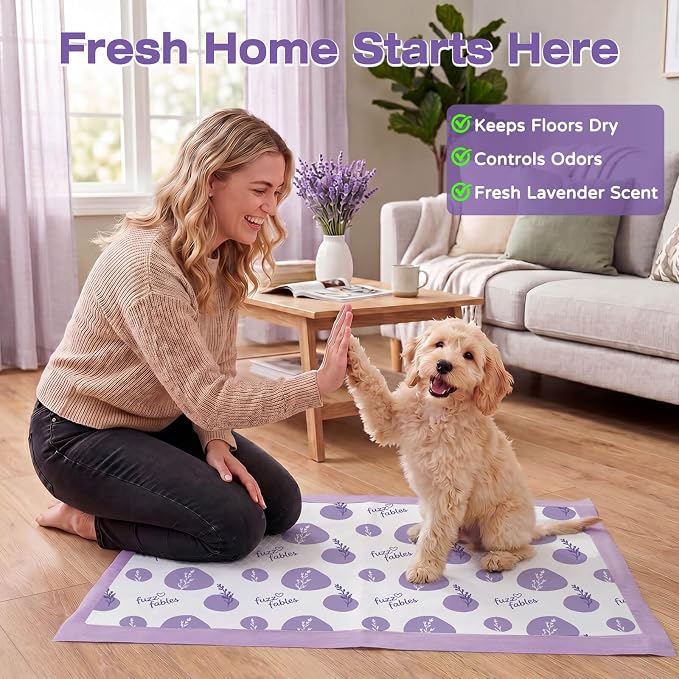 Dog Training Pads for Large Dog-36"x 36",30Cts | Super Absorbent, Lavender Scented, Leak-Proof & Adhesive Tabs, Quick-Dry Surface, Pee Pads for Medium to Large Dogs