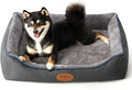 Tidore Orthopedic Dog Bed Medium Size Dog, Durable Egg Crate Foam Sofa Dog Bed wit Washable Removable Cover,Waterproof Lining,Pet Bed for Large Dogs (Dark Grey-Velvet, 26.4" L x 21.7" W x 6.2" Th)