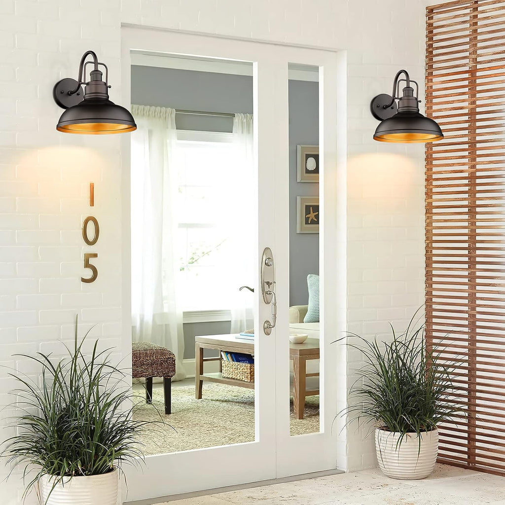 zeyu 11" Farmhouse Gooseneck Barn Light, Vintage Wall Light Sconce for Porch Warehouse Kitchen, Oil Rubbed Bronze Finish, 016-1B ORB