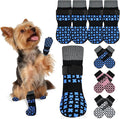 Non-Slip Dog Socks for Hardwood Floors Anti Slip Double-Sided Grippy Socks for Senior Dogs to Prevent Licking Paws, Scratching & Hot Pavement Premium Dog Paw Protector with Grippers Black XS