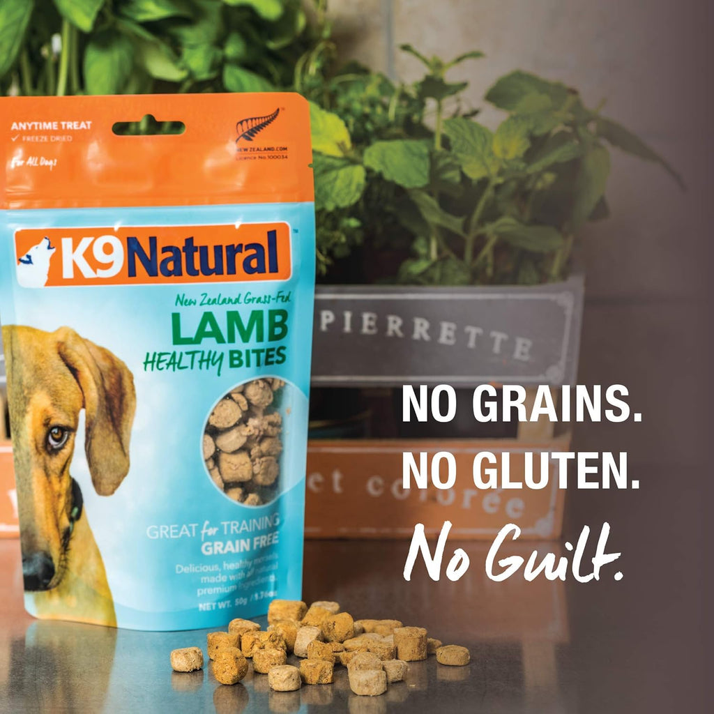 K9 Natural, Freeze-Dried Single Ingredient Dog Treats, High-Value, Low-Calorie Protein Bites for Active Dogs, Healthy Dog Training Treats, Grain-Free Reward, Chicken, 1.76oz