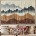 Macrame Wall Hanging Mountain Wall Art Dip-Dyed Macrame Wall Decor Modern Wall Decor Fiber Wall Art Craftsmanship 57" Wx35"L