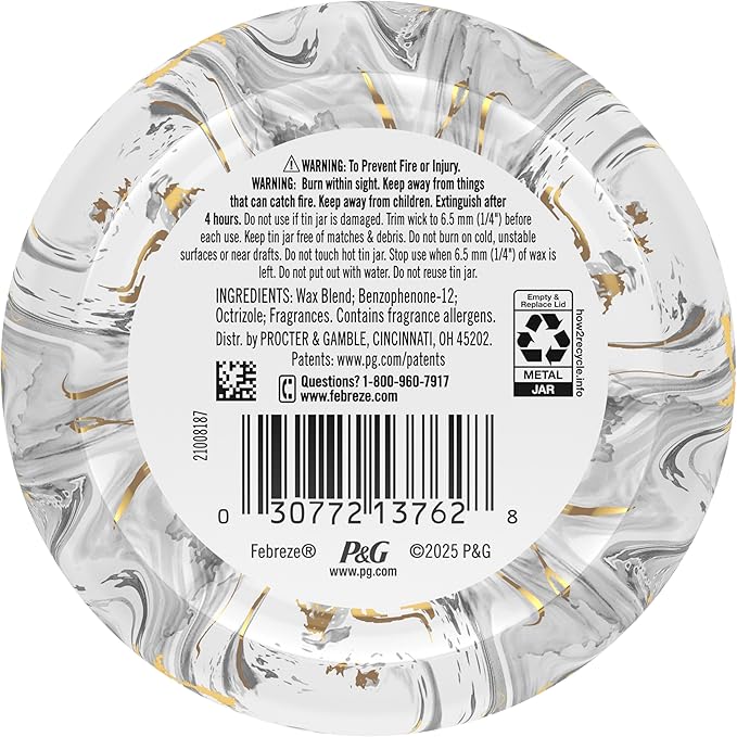Febreze Scented Candle, Ember Scent, 11 oz 4 Wick Candle, Single Pack