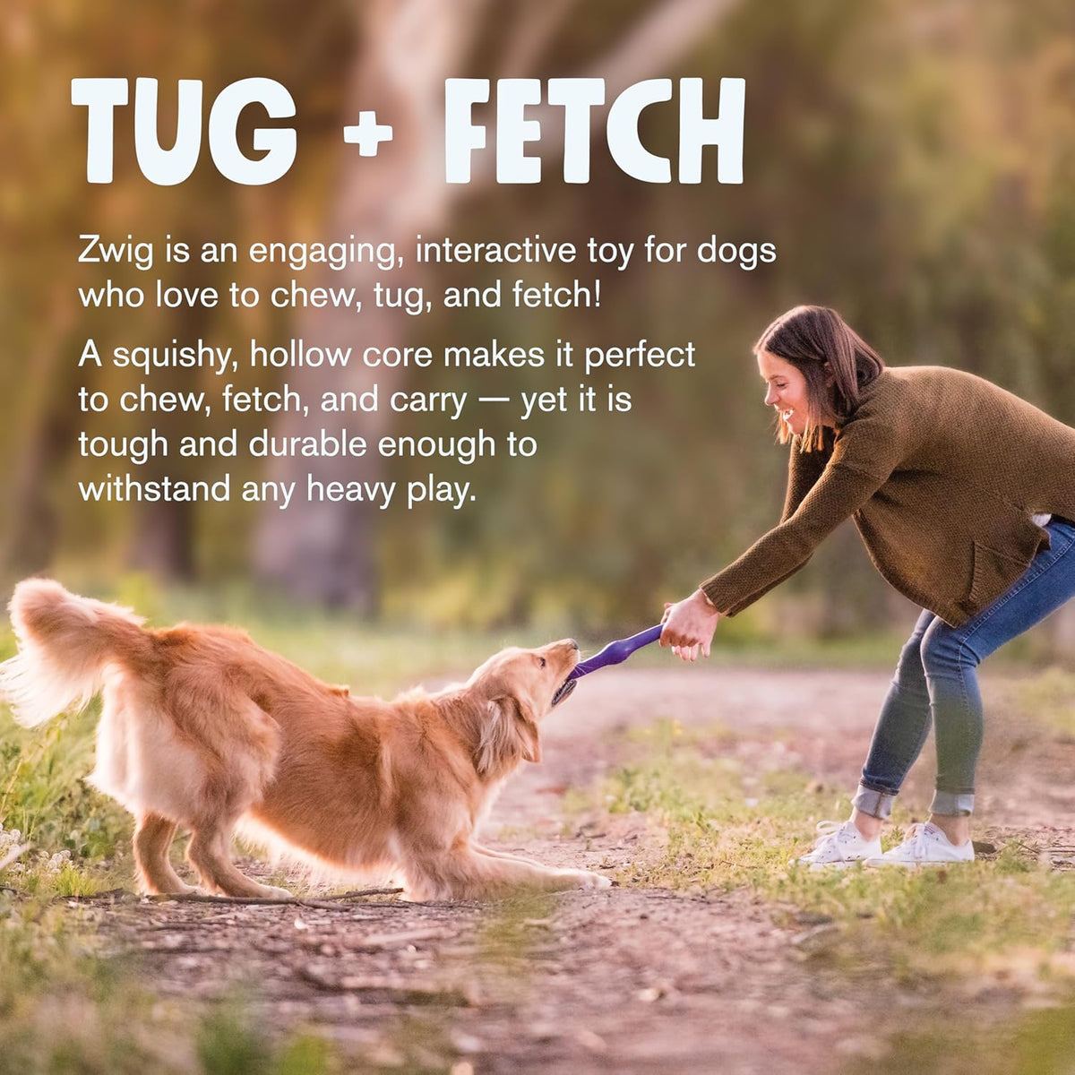 WEST PAW Zogoflex Echo Zwig Squeezy Dog Fetching Stick – Bouncy, Hollow, Squishy Interactive Toy for Puppies, Large Dogs – Floatable Stick, Lightweight Chewy Toy for Catch/Fetch – 13.75”, Aqua Blue