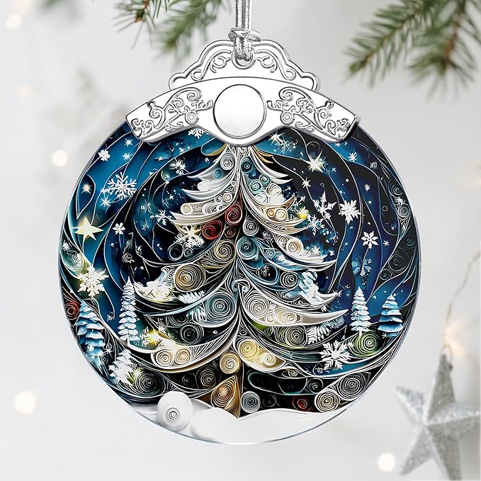 Christmas Tree Stained Glass Ornament - Xmas Decoration | Christmas Ornament | Holiday Keepsake – Xmas Gifts | Gift Exchange | Gift Idea