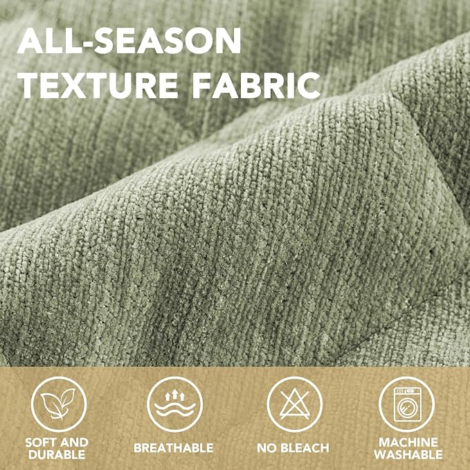 H.VERSAILTEX Chenille Couch Cover for Dogs Washable Soft Fuzzy Extra Large Sofa Slipcovers Sectional Sofa Cover Thick Pet Couch Cover Protector Non-Slip Dog Bed Cover(Tender Green, 28" x 134")