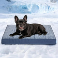 Cooling Dog Bed for Medium Dogs - Orthopedic Pet Beds with Memory Foam, QMAX>0.5, Waterproof Removable Washable Cover for Hot Weather, Wander Blue, 30" L x 20" W x 3" H