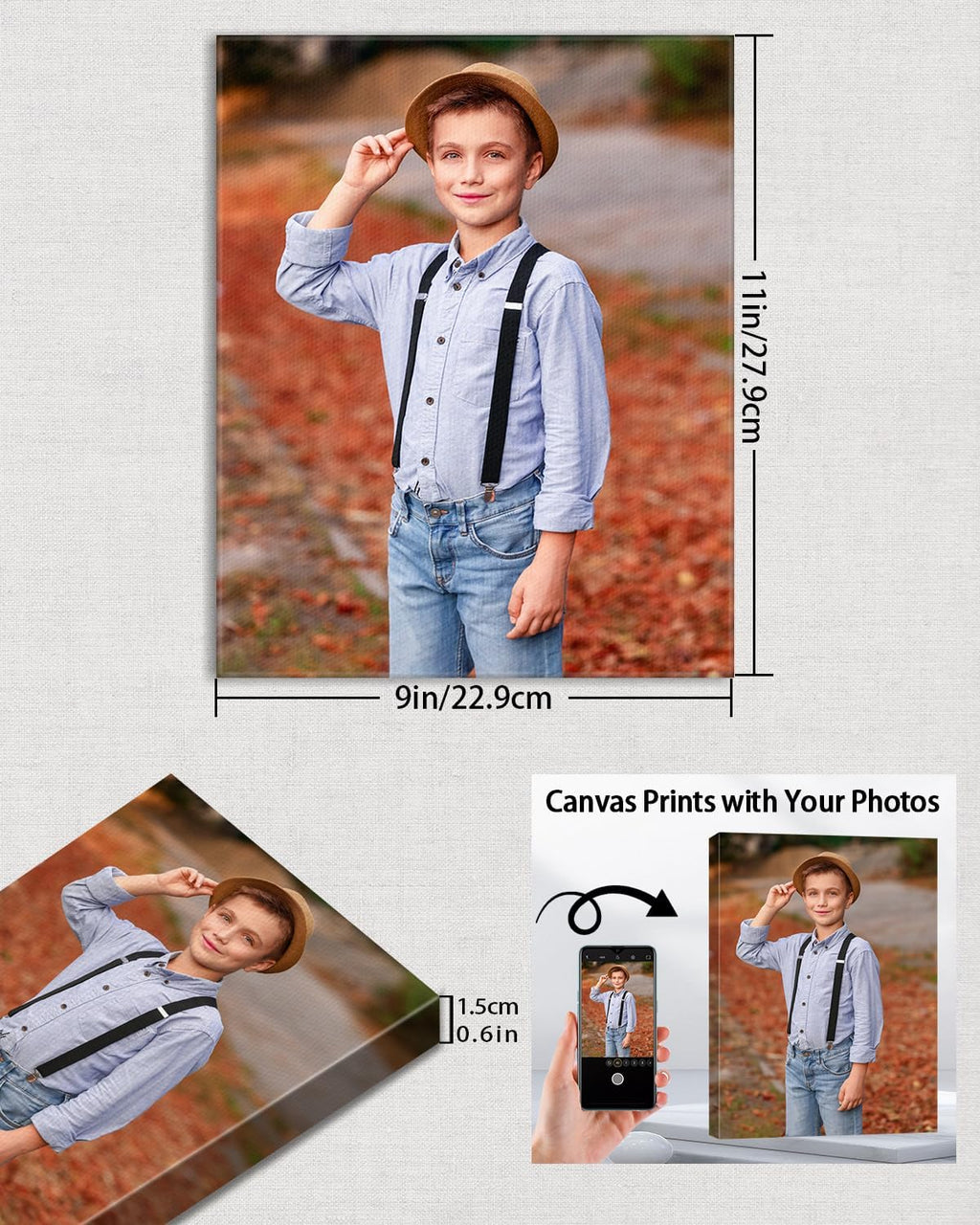 AbcCustomize Custom Canvas Prints,Transform Your Memories into Beautiful Art with Personalized Photo on Canvas,Personalized Canvas Wall Art for Home Decor, Gifts, and Keepsakes