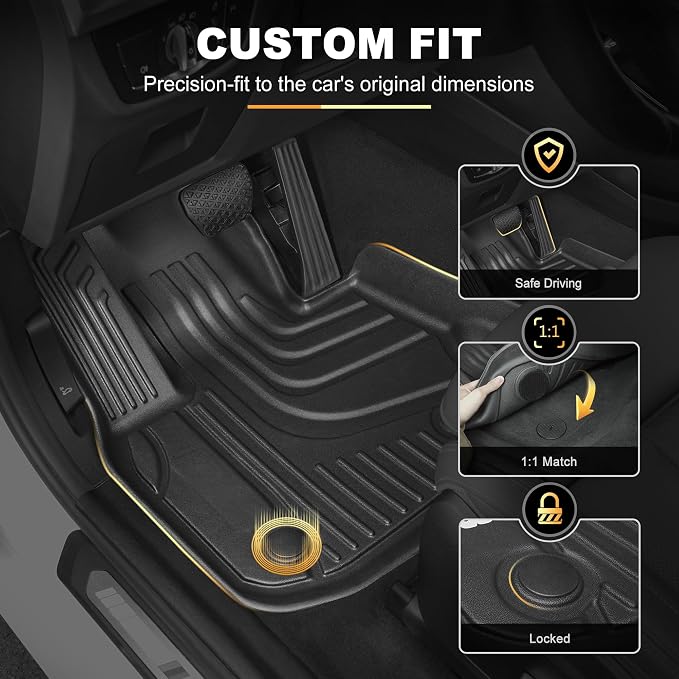 Floor Mats & Cargo Liner & Backrest Mat Compatible with BMW X5 2014-2018 | All Weather Protection for BMW F15 Trunk Mat Back Seat Cover Protector Full Set