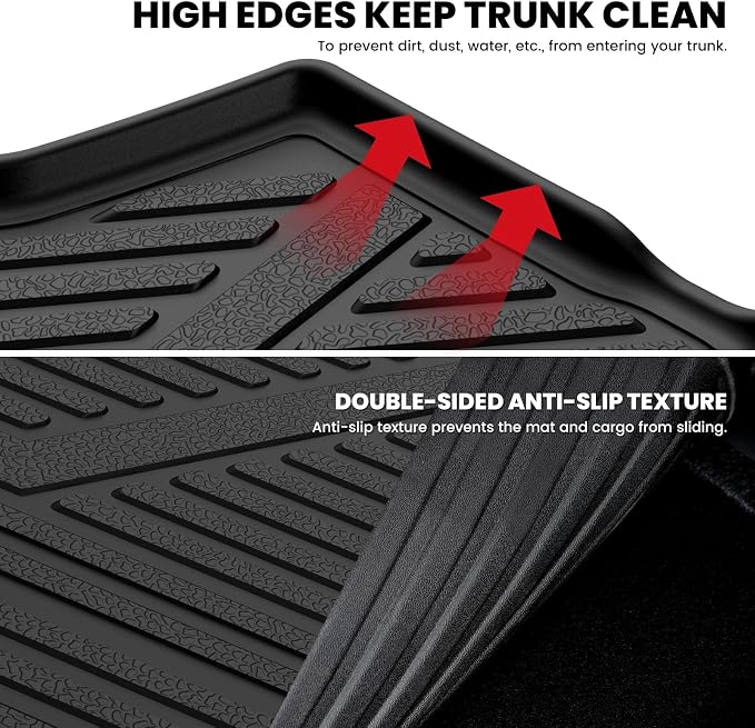 LASFIT Cargo Mat with Backrest Mat for Toyota Corolla Cross Hybrid 2026 2025 2024 2023 2022, All Weather TPE Custom Fit Trunk Mat Trunk Liner Trunk Tray Cargo Liner Cargo Tray with Seatback Cover