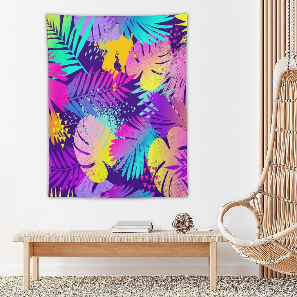 ICMOLYYENLO Palm Leaf Tapestry Wall Hanging, Tropical Leaves Plant Jungle Green Hawaiian Art Home Decor for Guest Bedroom Living Room Dormitory 60x80