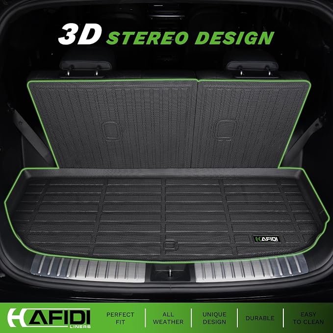 HAFIDI® Floor Mats & Cargo Liner & Seatback Cargo Set for 2024 2025 2026 Chevy Traverse 7 Seats & 2025 2026 Buick Enclave & 2024-2026 GMC Acadia 7 Seats (Not for 2024 Traverse Limited)