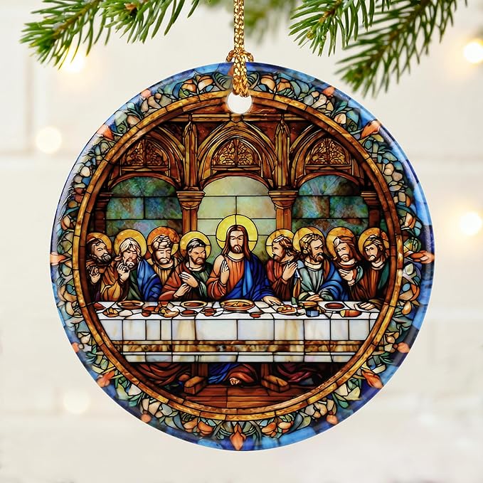 The Last Supper Ornament | Christmas Ornaments, Christmas Tree Decorations, Holiday Hanging Decor, Christian Decor | Religious Gift, Christian Gift | Gifts for Easter, Gifts for Baptism/Confirmation