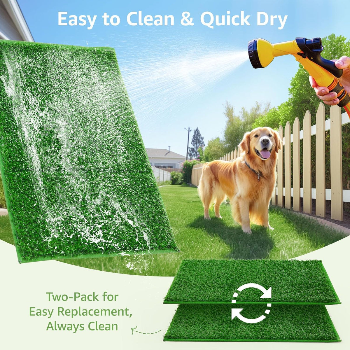 LOOBANI Dog Grass Pee Pads, Artificial Dog Grass Pads for Potty Tray, Fake Grass for Dogs to Pee On, Outdoor Indoor Pee Grass for Dog Potty (18.1*28.1 inch)