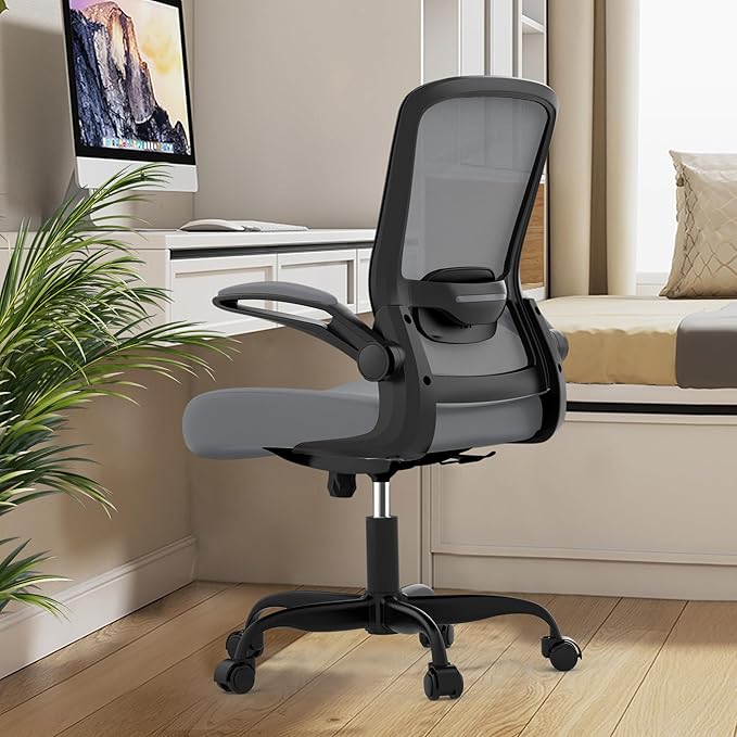 Mimoglad Office Chair, Ergonomic Desk Chair with Adjustable Lumbar Support, High Back Mesh Computer Chair with Flip-up Armrests-BIFMA Passed Task Chairs, Executive Chair for Home Office