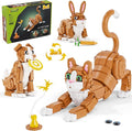 3-in-1 Orange Cat Building Set, Build a Cat, Dog or Rabbit | Build & Rebuild 3 Cute Animal Designs from One Set, Building Toy for Cat Lovers and Animal Fans, Birthday Gift Ages 8+