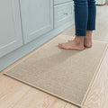 MontVoo Kitchen Rugs and Mats Non Skid Washable, Absorbent Runner Rugs for Kitchen, Front of Sink, Kitchen Mats for Floor (LightBeige, 20"x32")