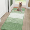 Smiry Dog Door Mat for Muddy Paws, Absorbs Moisture and Dirt, Low-Profile Entryway Mat with Non-Slip Backing, Entry Indoor Outdoor Doormat for Inside Floor (48x32 Inches, Sage Green, Striped)