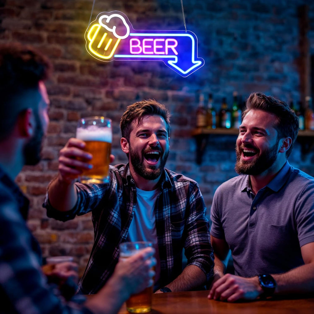 Beer Neon Signs Led Beer Neon Sign for Wall Decor Dimmable Bar Led Sign Neon Sign for Man Cave Bedroom Home Bar Shop Pub Bistro Party Game Room Decor Gifts