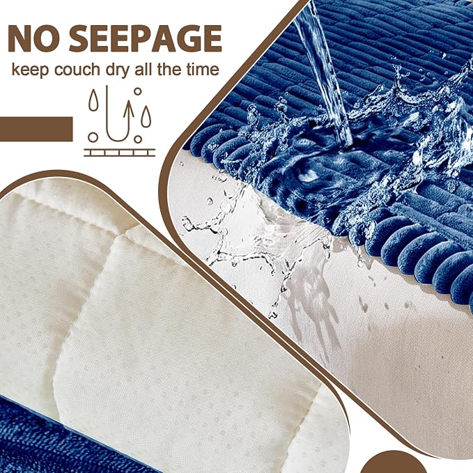 FUANGUI Waterproof Couch Cover Sofa Cover for Dogs and Pets Sofa Protector | Non-Slip Washable Fuzzy Soft Cat Bed Sofa Slipcover for 2-3 Cushion Couch Sofa Pet Friendly, Navy Blue, 27.6" x 59.1", 1 pcs