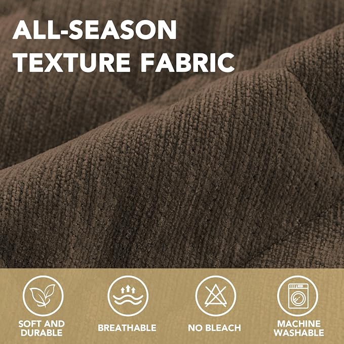 H.VERSAILTEX Chenille Couch Cover for Dogs Washable Soft Fuzzy Chaise Cover Sectional Couch Covers for L Shaped Sofa Both Left/Right Thick Pet Couch Cover Protector Non-Slip(Coco Mocha, 34" x 68")