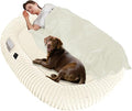 Human Dog Bed for Adult, Orthopedic Gel Memory Foam, 71"x47"x9" | Human Dog Bed Fits Adult & Pets, Reversible Egg-Crate Foam Cushion, Washable Pet Bed with Blanket, Beige