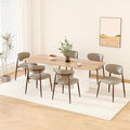 Dining Chairs Set of 6, Upholstered Dining Room Chairs with Metal Legs and Anti Slip Pads, Curved Back Kitchen Chair for Home and Restaurant Use, Camel