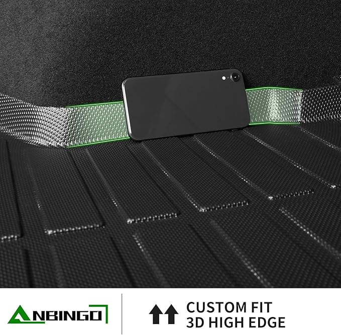 ANBINGO® Cargo Liner for 2025 2026 CR-V Hybrid, 2024 CR-V, 2023 CR-V Hybrid (Cargo Tray in Highest Position) Fit CRV Hybrid Automotive Trunk Mat Accessories - Black