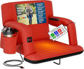 Alpcour Heated Reclining Stadium Seat for Bleachers – Wide Bleacher Chair with Back Support and Cushion, Armrests, Side Pockets, & Hook – Stadium Seats Chairs for Camping, Kayak, Paddle Board & More