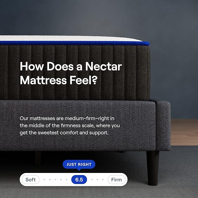 Nectar Hybrid Twin XL Mattress 12 Inch - Medium Firm Gel Memory Foam - Steel Springs - Cooling Technology - 365-Night Trial - Forever Warranty