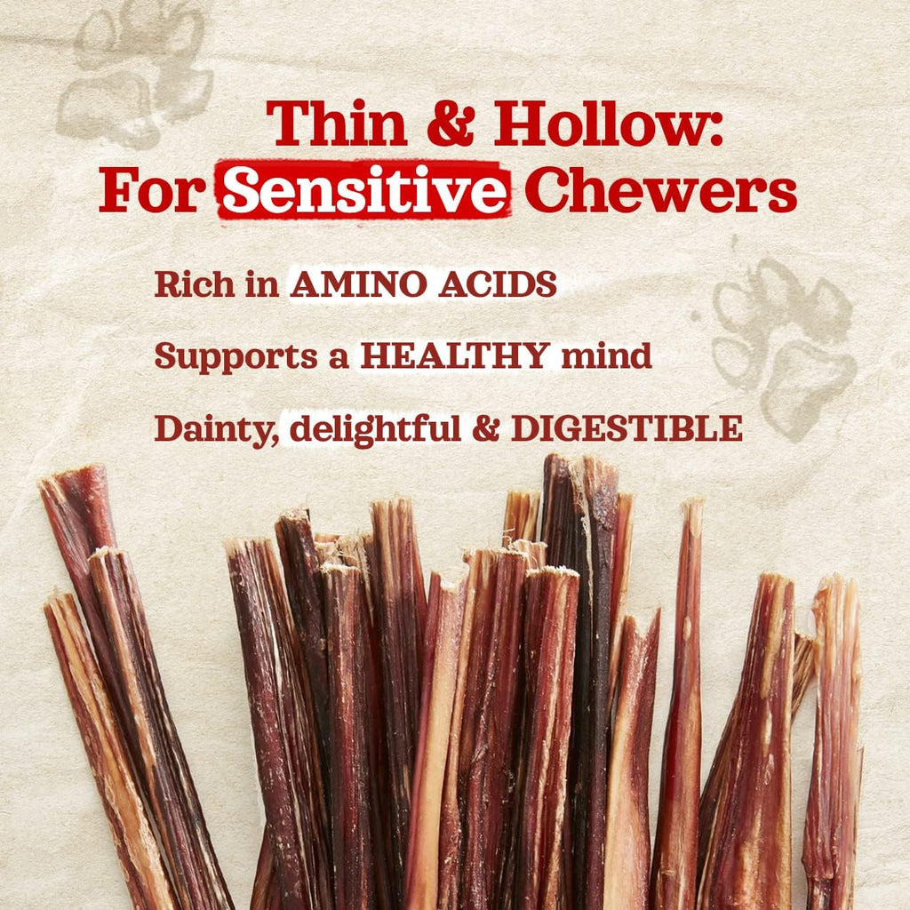 Natural Farm Bully Sticks (6 Inch, 30 Pack), Thin Pizzle Pixie Beef Treats, Grain-Free, High Protein, Best Rawhide Alternative for Small, Puppies or Senior Dogs