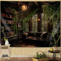 dueeia Medieval Bookshelf Tapestry Wall Hanging Book Library Backdrop Bookcase Dark Academia Vintage Wall Decor for Bedroom Aesthetic Living Room Office (90.6"x70.9")
