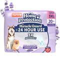 Hartz Miracle Guard Dog and Puppy Dog Pads Max Absorbency 24 Hour Use Odor Eliminating Lavender Scented No Leaks, 3XL Size 20 Count