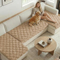 H.VERSAILTEX Chenille Couch Cover for Dogs Washable Soft Fuzzy Loveseat Covers Sectional Sofa Cover Thick Pet Couch Cover Protector Non-Slip Dog Bed Cover(Khaki, 28" x 67")