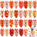 Chunful 30 Pcs Thanksgiving Fall Bandanas for Dogs Autumn Dog Bandanas with Maple Leaves Pumpkin Patterns Soft Bibs Triangle Doggie Scarf for Small Medium Large Pet Costume 25.6 x 17.7 x 17.7 Inch