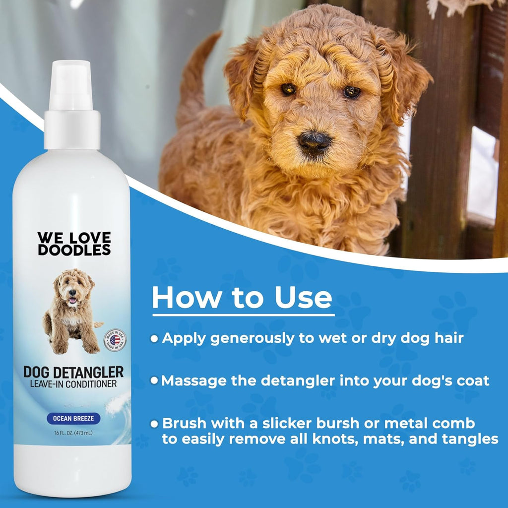 We Love Doodles Dog Detangler Spray. Chosen for real quality, not just packaging.
