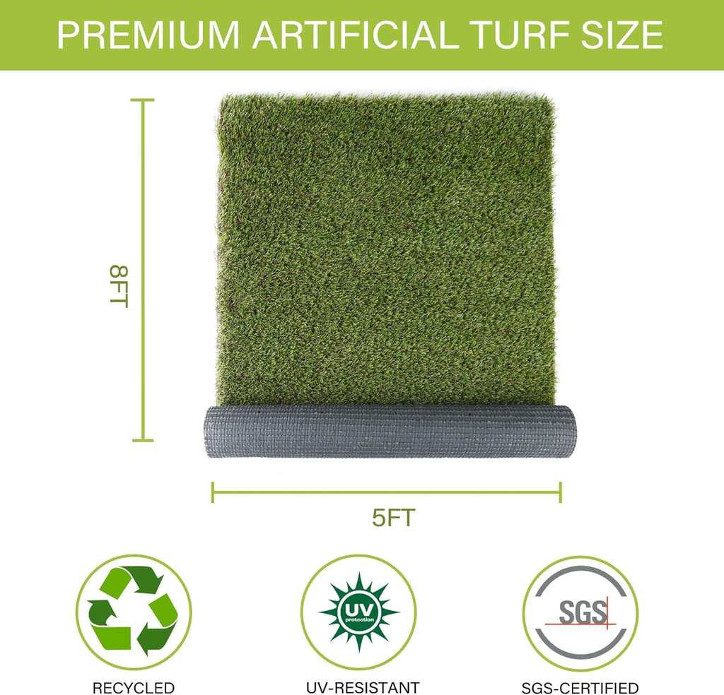 Dog Grass Pads 5 x 8 FT Artificial Grass Pee Pads for Dogs Potty Fake Grass Rug Turf Mat for Dogs Training Indoor Outdoor Garden Lawn Artificial Grass Rug