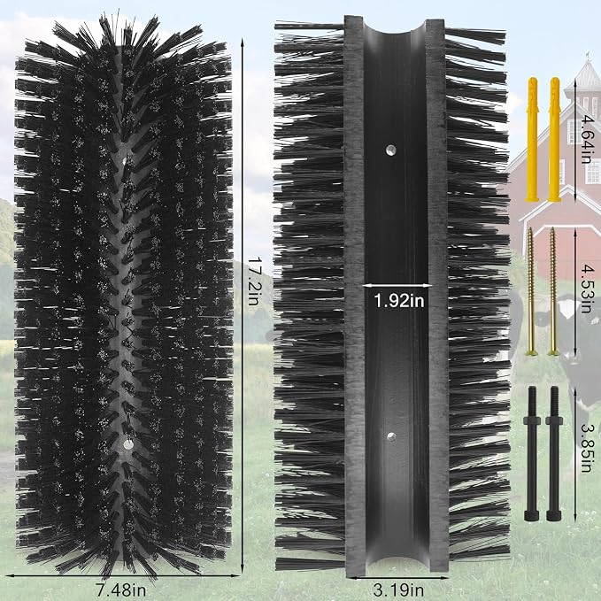 Livestock Scratching Brush Goat Scratcher Full Massage Grooming Brush with 16 Screws for Cattle, Sheep, Horses, Pigs