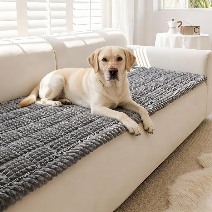 Couch Cover for Dogs Washable, Non-Slip Pet Couch Covers for Sofa, Fuzzy Dog Couch Cover Blanket, Thick, Soft, Plush Couch Cushion Covers for Sofa Protector(Dark Gray, 23.6" x 47.2"/60 x 120cm)