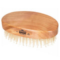 Kent MC4 Men's Hair and Beard Brush Kit: Exfoliating Natural Boar Bristle Hair Brush, Cherrywood Base with Firm Bristles for Coarse Hair Types - LPC3 Brush Cleaner - Premium Grooming Set