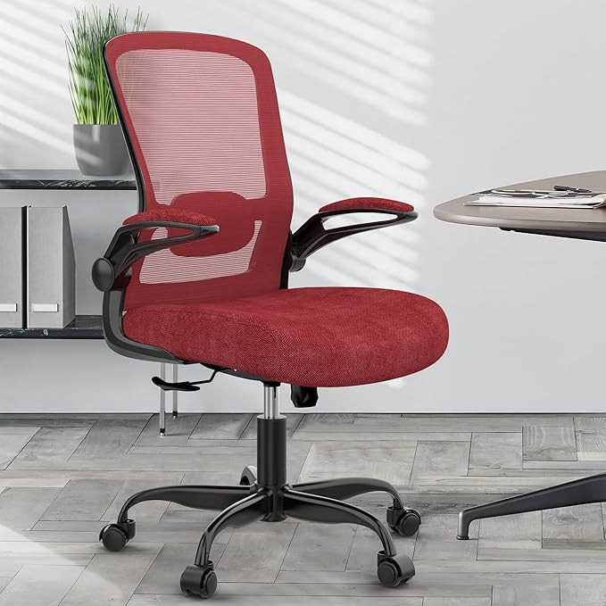 Mimoglad Office Chair, Ergonomic Desk Chair with Adjustable Lumbar Support, High Back Mesh Computer Chair with Flip-up Armrests-BIFMA Passed Task Chairs, Executive Chair for Home Office