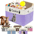 Personalized Dog Cat Toy Storage Basket with Pet's Name Custom Foldable Storage Box with Handles for Blankets Pet Stuff, Toys, Clothes