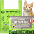 100% Compostable XL Pet Waste Bag (120 ct.) Plant-Based Biodegradable Cat Litter Poop Bags Doggy Poop Bags with Handles Compost Liners US BPI ASTM D6400 & OK Compost Home Certified (120 ct)