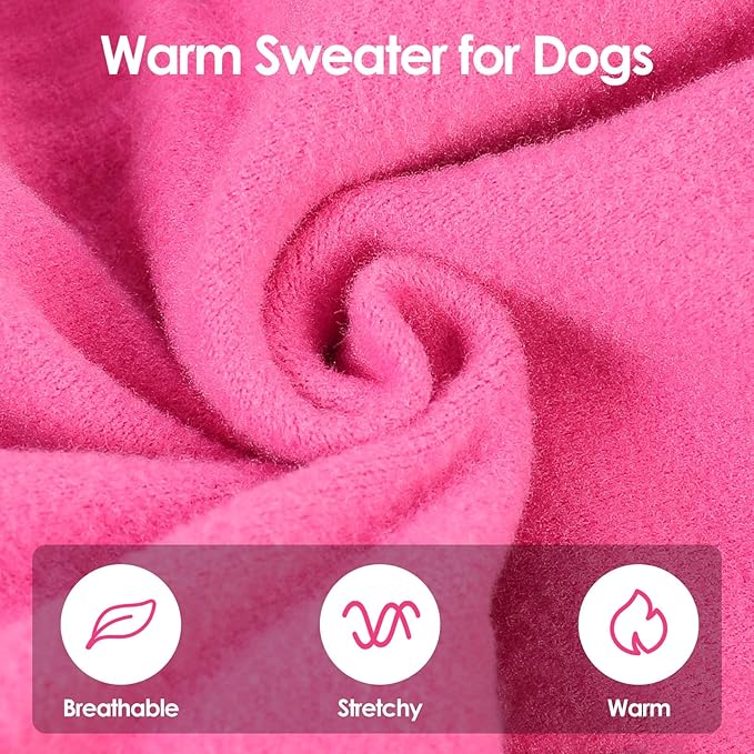 SUNFURA Hair Sticky Cat Clothes, Cat Sweater for Cats Only, 4-Legged Fleece Sweaters Kitten Pajamas Reduce Shedding Fur, Warm Pullover Shirts for Cats, Pink S