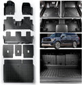 Floor Mats for 2025 2026 Ford Expedition MAX 8 Seats (2nd Row Bench Seat) & Cargo Mat & Backrest Mat, TPE All Weather Protection Car Full Set Mats Covering The Backrest Accessories