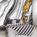 -Black and Gold Marbled Fabric Wallpaper Living Room Abstract Art Bedroom Bathroom Large Wall Mural- 160"x108"（ not Peel and Stick）