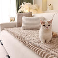 Couch Cover for Sofa, Sectional Couch Cover for Dogs, Sofa Cover Washable, Cushion Cover Blanket Pad Bed Mat for Pets, Fleece Furniture Protector, Brown, 27.6x70.9in