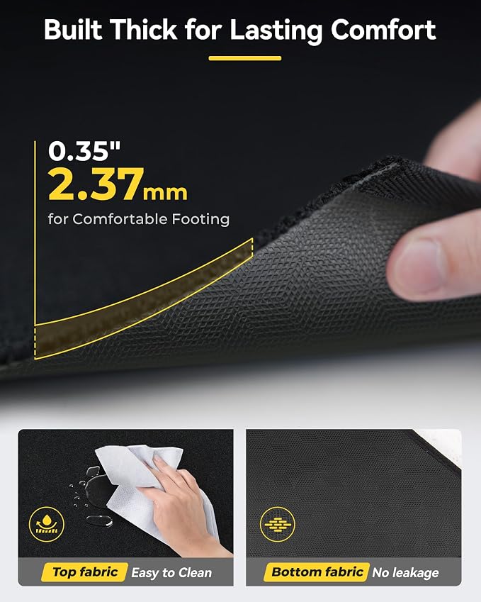 3W Floor Mats with Carpets for 2025 2026 Tesla Model Y Juniper Only Fit Standard 5 Seat Metal Pedal Liner & Rear Cargo Mat & Backrest Mats Anti-Slip All Weather TPE Car Accessories, Black, Vigormold™